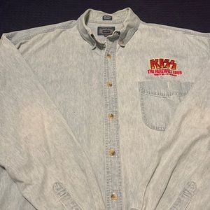 XXL KISS 2000 Farewell Tour embroidered denim shirt